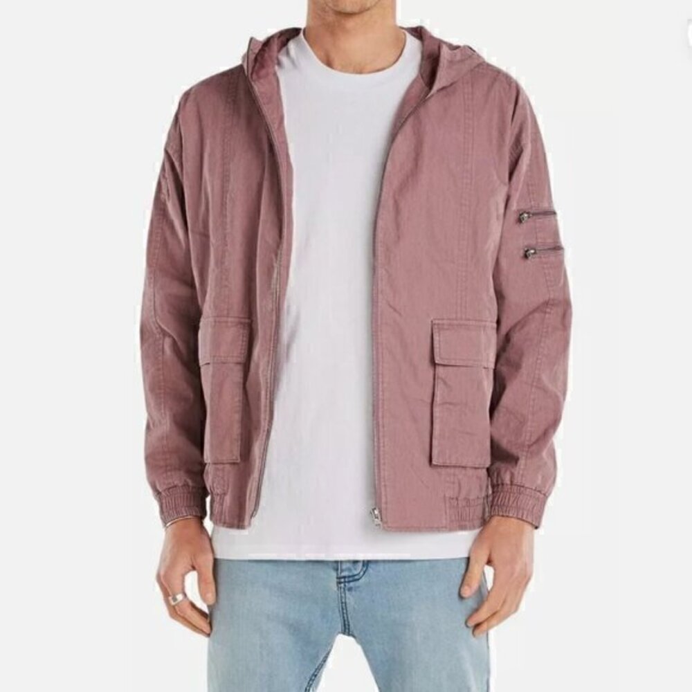 Zanerobe Men's Mauve Hooded Jacket Size XL